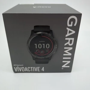 Garmin Vivoactive 4 GPS 45mm Black Stainless Steel Case #7247 - Picture 1 of 10