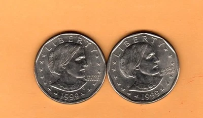 Susan B. Anthony 1999P &  1999D Dollar Coins, Two Very Nice Coins! - Image 1 of 4