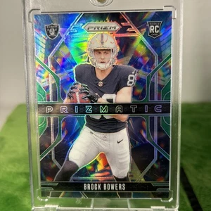 2024 Panini Prizm Brock Bowers Prismatic Green Prizm RC #20 Las Vegas Raiders - Picture 1 of 7