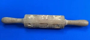Vintage Springerle Carved Wood Rolling Pin German Cookie with 12 Designs - Picture 1 of 5