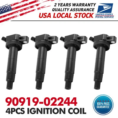 4PCS Ignition Coil For TOYOTA RAV4 2001-2008 2.4L L and 2.0L OEM Replacement - Изображение 1 из 4
