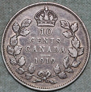 Canadá 1919 ~ Plata de ley ~ Jorge V ~99 ¢ Envío con orugas - Imagen 1 de 2