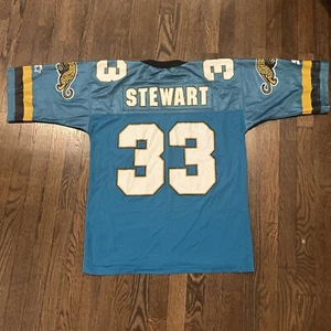 Jacksonville Jaguars James Stewart Jersey Mens Size 46 Medium Starter Vtg Teal - Picture 1 of 7