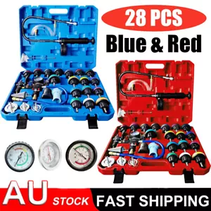 28 Pcs Universal Radiator Pressure Tester Vacuum Type Cooling System Refill Kit - Picture 1 of 16