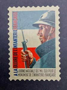 Vignette A la gloire de l'infanterie Française affiche 1939 format 13,50x19,50 - Picture 1 of 2