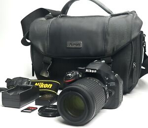Nikon D5200 24.1MP DSLR Camera Black - (w/ AF-S DX 55-200mm Lens) - 333 SHUTTER!
