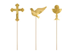 6 Cupcaketopper Erstkommunion 31,5cm Tortendeko Kuchendeko Muffinstecker - Bild 1 von 4