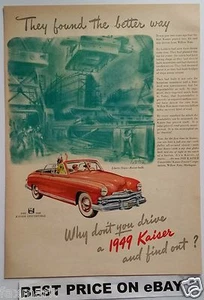 Anuncio de revista convertible Kaiser 1949 - revista Life 1948 - anuncio anticongelante DuPont - Imagen 1 de 3
