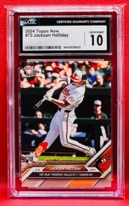 JACKSON HOLLIDAY - RC 1st Hit 24 MLB TOPPS NOW #75 - Orioles - 🔥CGC 10 - Picture 1 of 2
