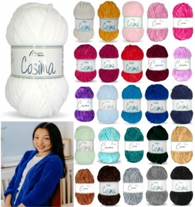 100g Cosima Chenillegarn Schnell Strickwolle weich stricken häkeln GP 49,50€/kg - Bild 1 von 27