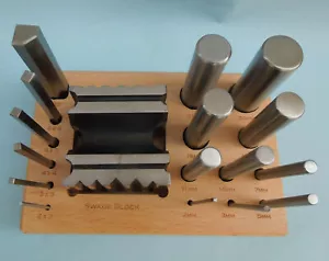 Swage Block & Punch Set 17pcs Steel Dapping Shaping Forming Craft 16 Punches - Picture 1 of 2
