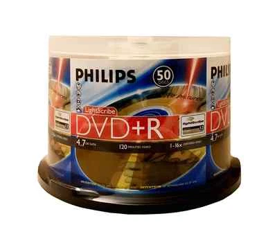 PHILIPS LIGHTSCRIBE DVD+R 16x 4.7GB 120 mins - 50-pk Custom Discs! DR4L6B50F/17 - Image 1 of 2