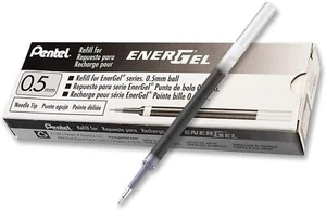 20 X Pentel LRN5 Roller Refill for EnerGel Gel Pen 0.5mm Needle Tip Black Ink - Picture 1 of 6