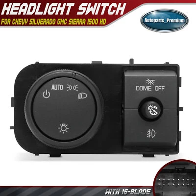 Interruptor de faros para Chevy Silverado GMC Sierra 1500 2500 3500 HD 07-10 12-14 Foto 1 de 4