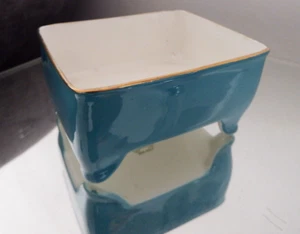 Aynsley Old Vintage Gold Edge Eau de Nil Turquoise Blue Small Rectangle Dish - Picture 1 of 23