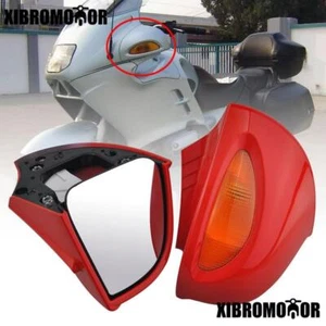 Par de espejos retrovisores rojos aptos para BMW R1100RT R1150RT R1150 con lente intermitente - Imagen 1 de 12
