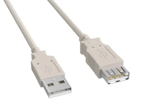10ft USB 2.0 A Male to A Female Extension Cable, Ash White - Picture 1 of 3