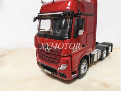 NEW 1:24 Mercedes Benz Actros Trailer head Truck Diecast Model Car Silver/Red - Image 1 of 4
