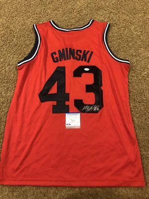 NEW JERSEY NETS- MIKE GMINSKI SIGNED AUTOGRAPH JERSEY PSA DNA COA DUKE - Image 1 of 4