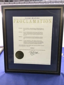 Proclamación/Decreto del Día de Lego, Ciudad de Seattle, Alcalde Paul Schell - Imagen 1 de 1