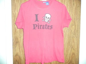 DISNEY 1X PIRATES OF THE CARRIBEAN TSHIRT RED UNISEX - Picture 1 of 2