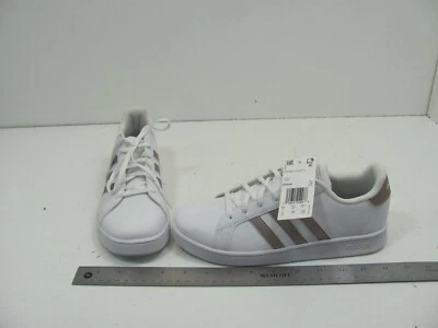 Adidas Niñas/Mujeres Grand Court K Blanco y Dorado Granito Rayas Tenis Zapatos Talla 6  Foto 1 de 4