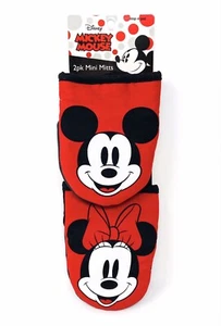 Neu mit Etikett Disney Mickey & Minnie Mouse 2er-Pack Baumwoll-Minihandschuhe 5,5 x 6,5 Zoll - Bild 1 von 2