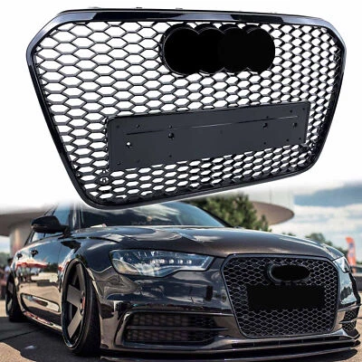 RS6-Style Honeycomb Grille for 2012-2015 Audi A6/A6 Quattro/S6 C7 Sedan - Image 1 of 4