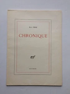 SAINT-JOHN PERSE " Chronique " E.O. NUM. sur HOLLANDE aux Edit° Gallimard 1946 - Picture 1 of 2