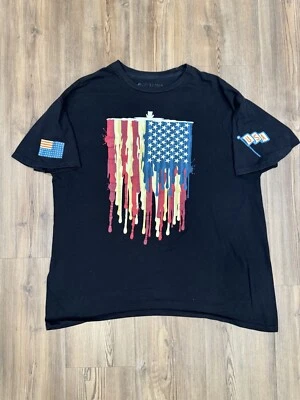 Y2K USA Entree Shirt Men’s Size X-Large Paint Drip American Flag Graphic RARE 🔥 - Image 1 of 4