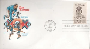 1984 FDC - Scott# 2089 - Jim Thorpe - Farnam Cachet - Foto 1 di 1