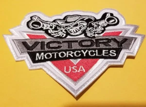 Dual Guns Victory Motorcycles Worldwide Ship Embroidered Patch approx 3.5x4.75" - Picture 1 of 3