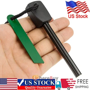Mini Magnesium Ferro Flint Rod Fire Starter Lighter Emergency Survival Camping - Picture 1 of 13