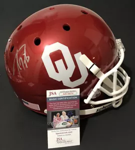 CASCO REPLICA ADRIAN PETERSON OKLAHOMA FIRMATO PRESTO AUTO FULL SIZE JSA COA - Foto 1 di 1
