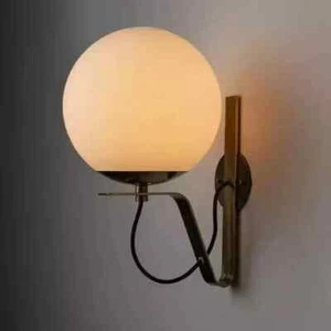 Mid-Century Italian Modern Globe Glass Wall Sconce Bedside Wall Light Fixture - Picture 1 of 7
