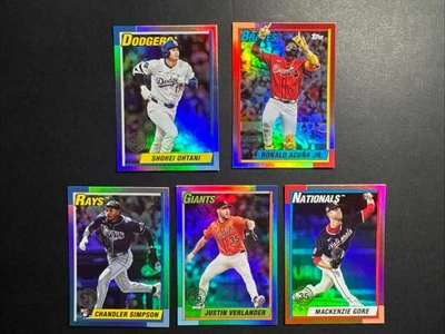 2025 Topps Update Baseball - 1990 Topps Foil Lot - (5) Cards / 1 RC - Ohtani  - Image 1 of 3