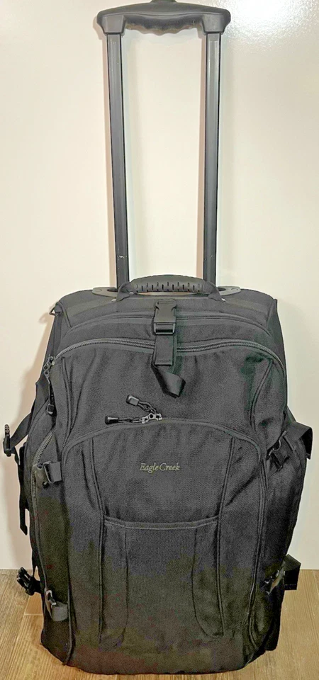 Mala vertical Eagle Creek expansível com rodas 24 Cordura rolante preta - Imagem 1 de 4