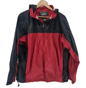 L. L. Bean Women's Extra Large Windbreaker Jacket Red Black Full Zip Coat - Picture 1 of 4