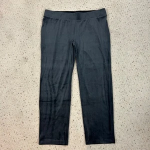 NEW J.Jill Black Velour Pants Sz PETITE LARGE Pure Jill Pull On Slim Leg Womens - Picture 1 of 4