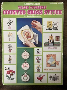 Teach Yourself Counted Cross Stitch~Leisure Arts 52~1975~Instructions & Patterns - Picture 1 of 1