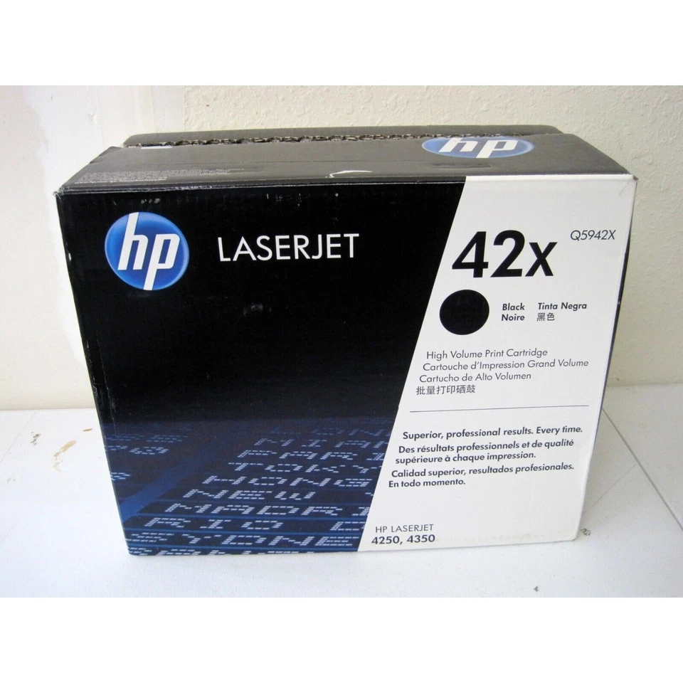 Cartucho de tóner negro original HP 42X alta capacidad Q5942X - CAJA ABIERTA NUEVO Foto 1 de 2