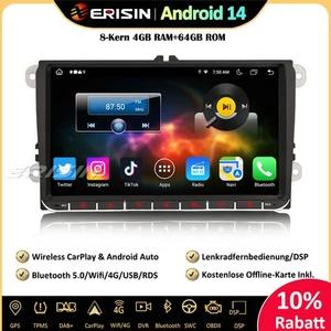 9" Android 14 GPS Autoradio Navi für VW Passat Polo Golf 5/6 Tiguan Bora T5 Seat - Bild 1 von 20