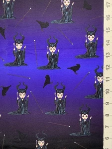 Disney Maleficent Villains Custom Fabric Fat Quarter 18”x28” Cotton Spandex - Picture 1 of 1