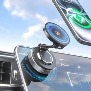 15W Magnetic Wireless Car Charger Mount, Nano Gel Vacuum Suction Cup Phone Ho... - Picture 1 of 8