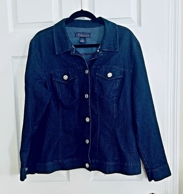 Baccini 2X CHAQUETA VAQUERA AZUL OSCURO - Elástica - Botones de diamantes de imitación Usada En muy buen estado/Excelente Foto 1 de 4
