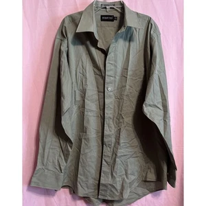 Camisa de vestir Botany 500 para hombre manga corta abotonada verde oliva 16 1/2 32/33 - Imagen 1 de 11