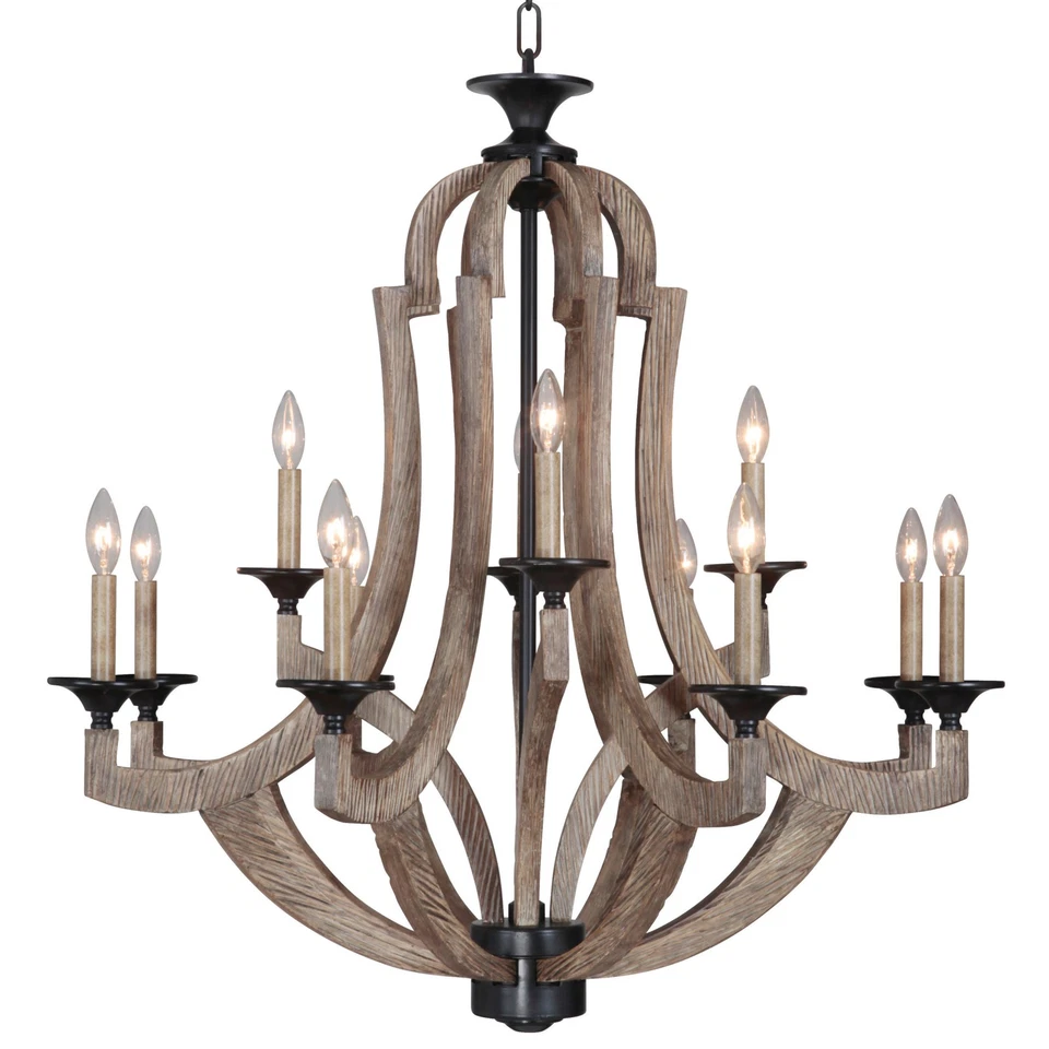 Araña de vela cónica Craftmade 35112 Pine Winton 12 luces 36" W Foto 1 de 1