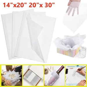 500 Sheets White Tissue Paper Bulk 14"x20" 20"x 30" Wrapping Paper Void Fill DIY - Picture 1 of 11