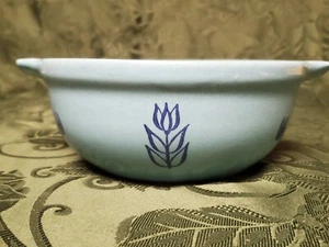 Vintage 1950er Cronin Keramik blaue Tulpe 7" Auflaufform - ohne Deckel - USA - Bild 1 von 9