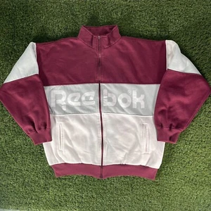 De colección Reebok Sport Jumper Chándal Top Chaqueta de Pista Para Hombre L Borgoña Años 80 90 - Imagen 1 de 16